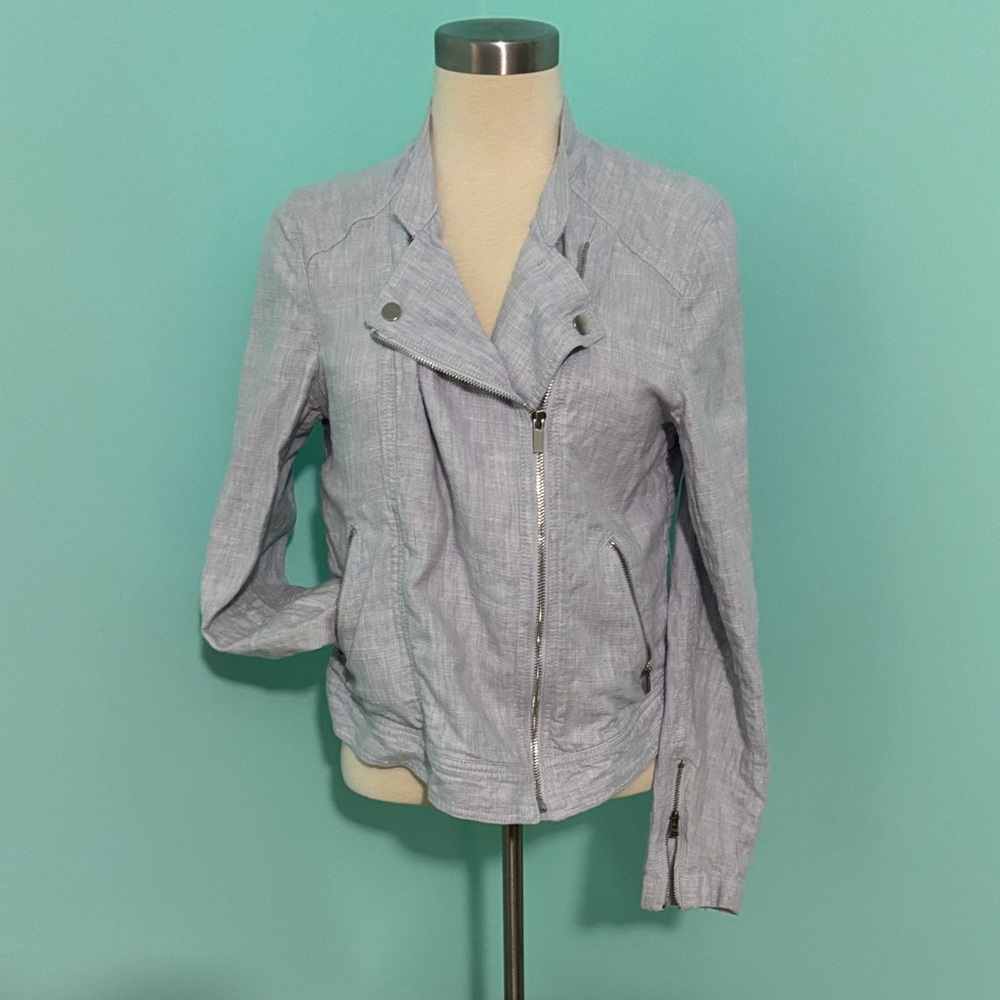 LOFT Light Blue Bomber Jacket